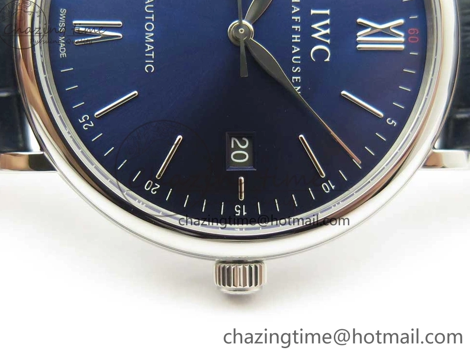 MIROTIME 0518 Portofino Automatic SS FKF 1:1 Best Edition Blue Dial on Blue Leather Strap A Cozy 7133